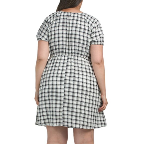 GILLI Plus Plaid Faux Wrap Dress - Picture 2 of 6